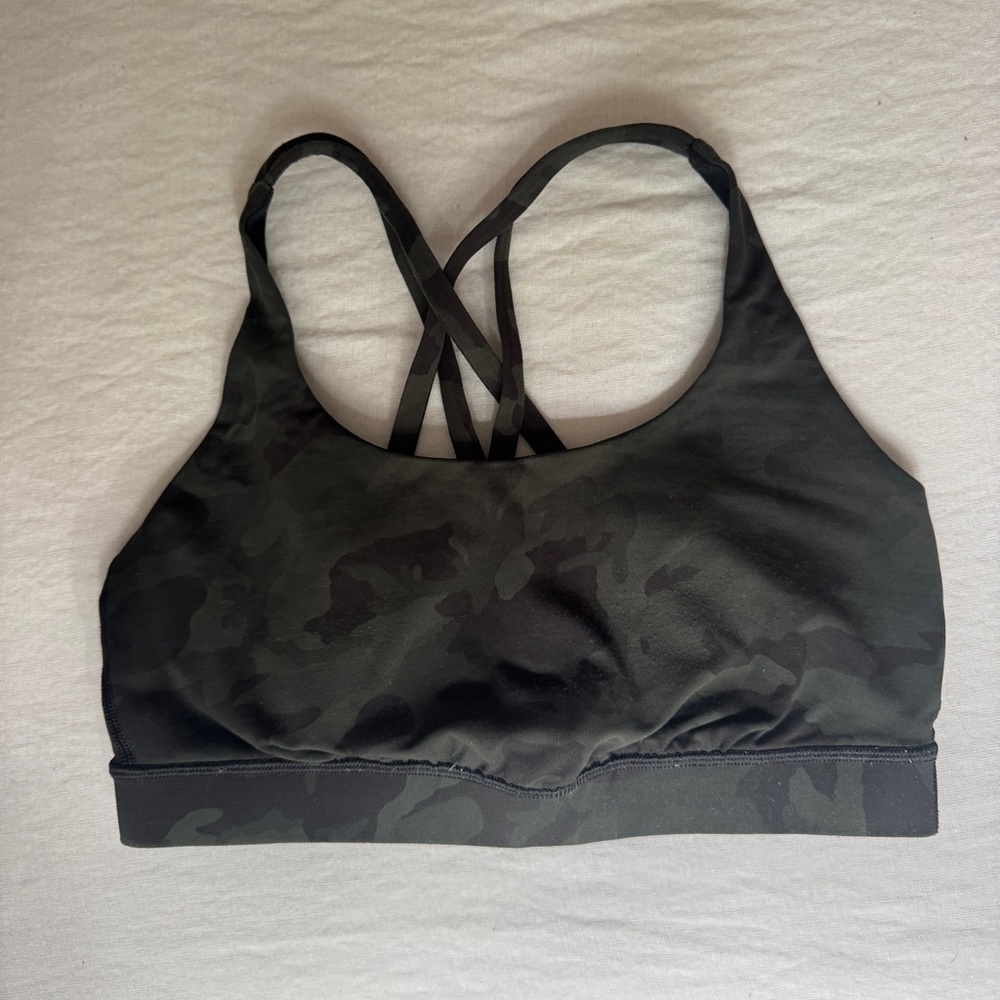 Lululemon Black and Camouflage Sports Bra